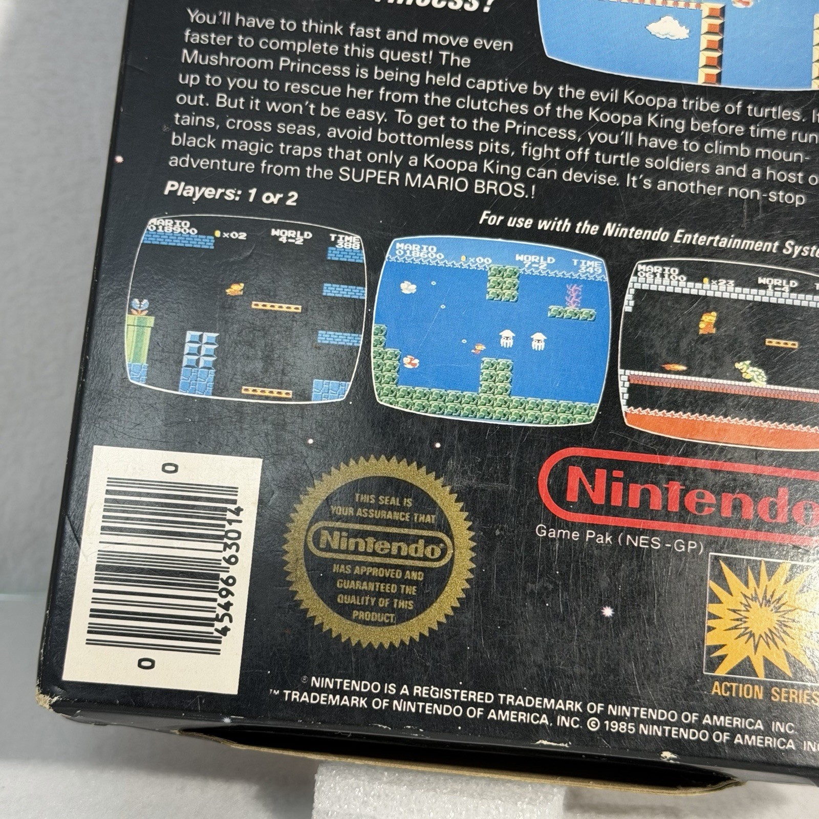 Super Mario Bros 1⭐️NICE 5 Screw Hangtab Complete CIB⭐️Nintendo NES Original USA