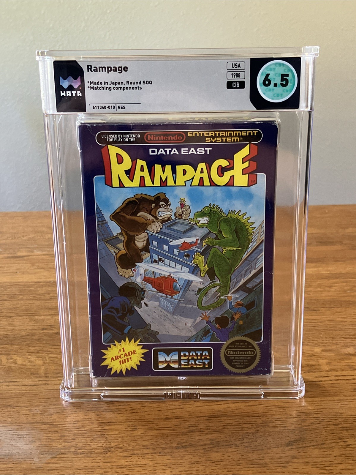Rampage Nintendo NES 1988 Complete in Box CIB Graded 6.5 WATA Grading Video Game