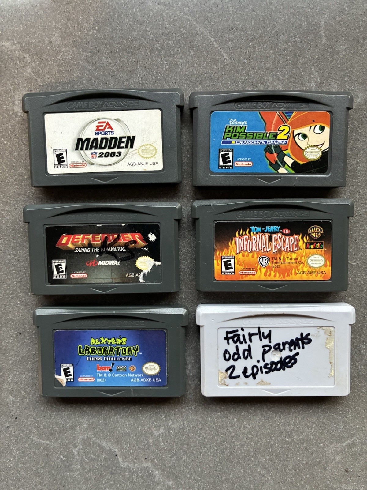 Nintendo Gameboy Advance (GBA) Games Lot of 6 Games Popular Franchises