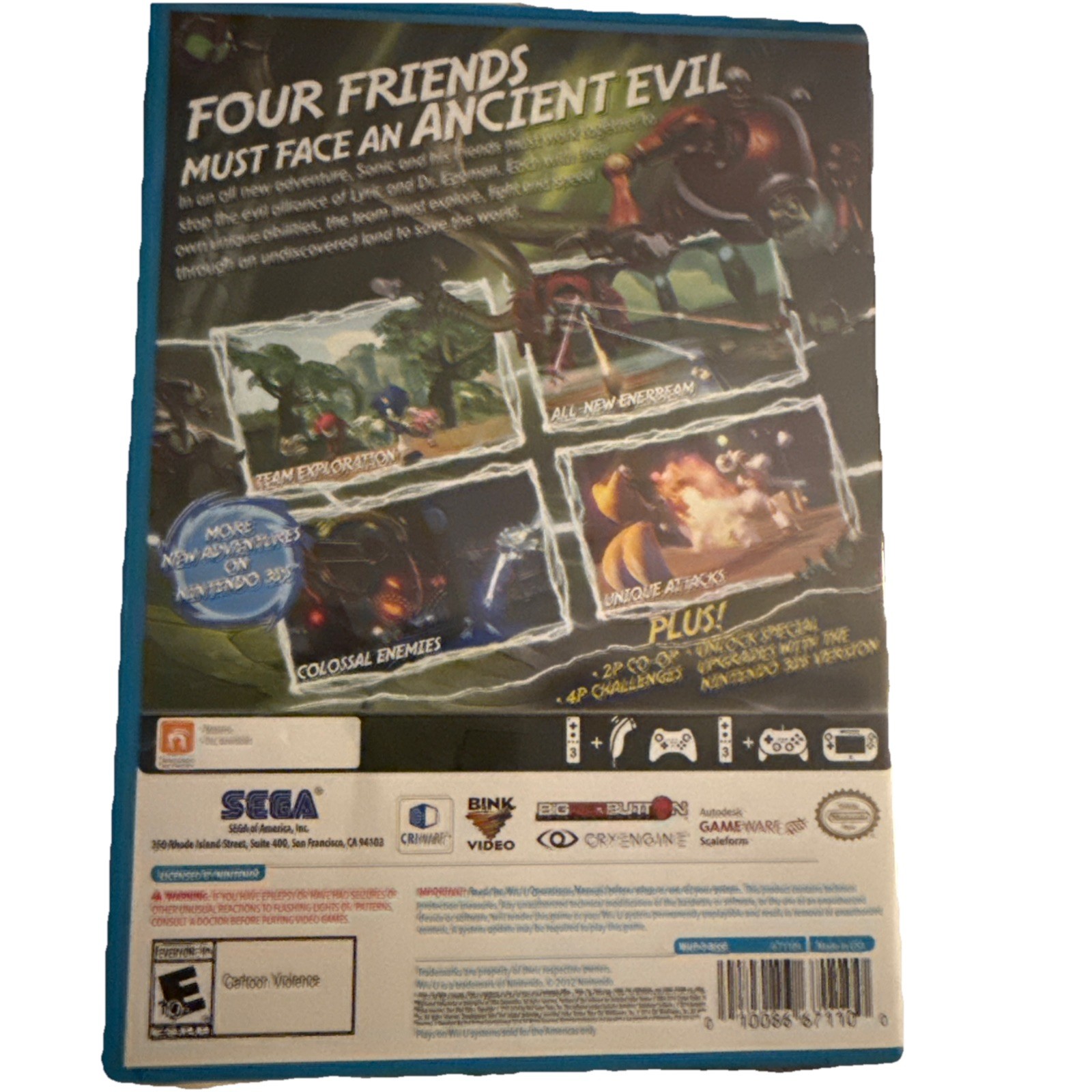 Sonic Boom: Rise of Lyric (Nintendo Wii U, 2014) Complete W/ Manual