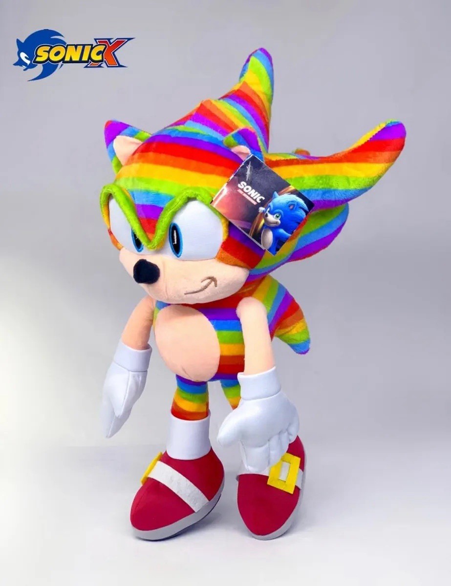 Mexico Rainbow Flag Sonic Plush 15” Sonic The Hedgehog Mexican Bootleg Toy RARE