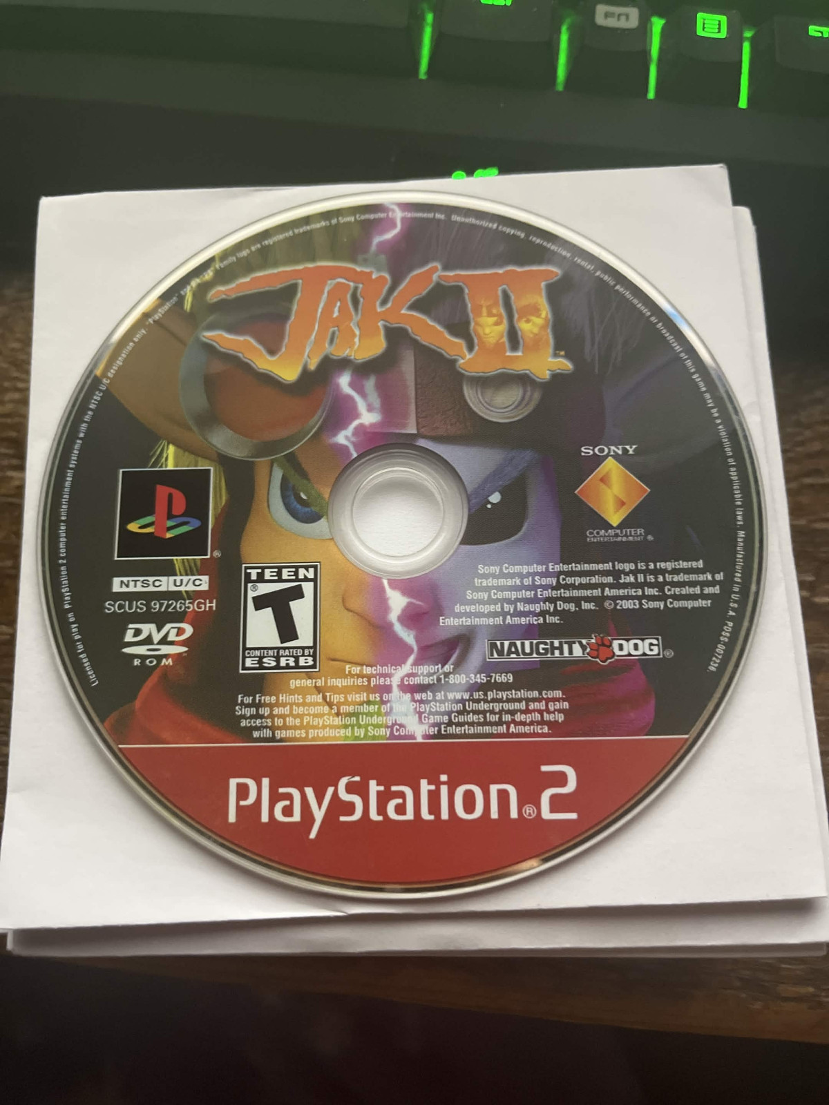 Jak II Greatest Hits PS2 PlayStation 2 DISC ONLY