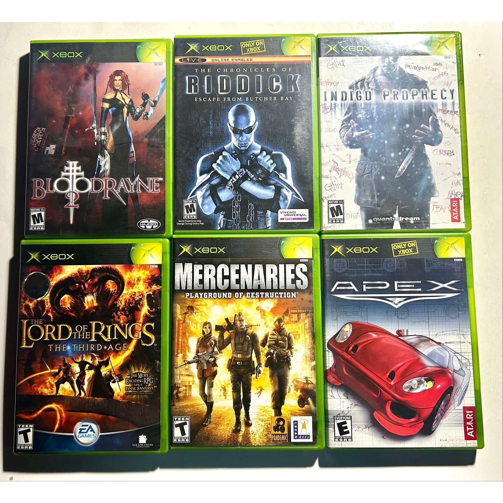 Xbox Video game bundle Action lot🔥Works Nice! Bloodrayne Chronicles of Riddick