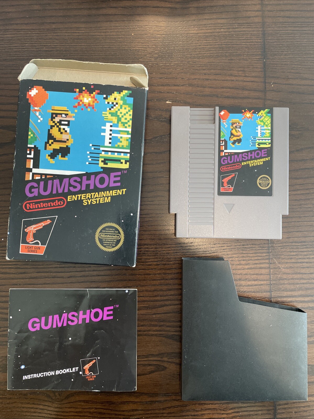 Gumshoe Nintendo NES Complete EX VGC Manual Insert 5 Screw Hang Tab