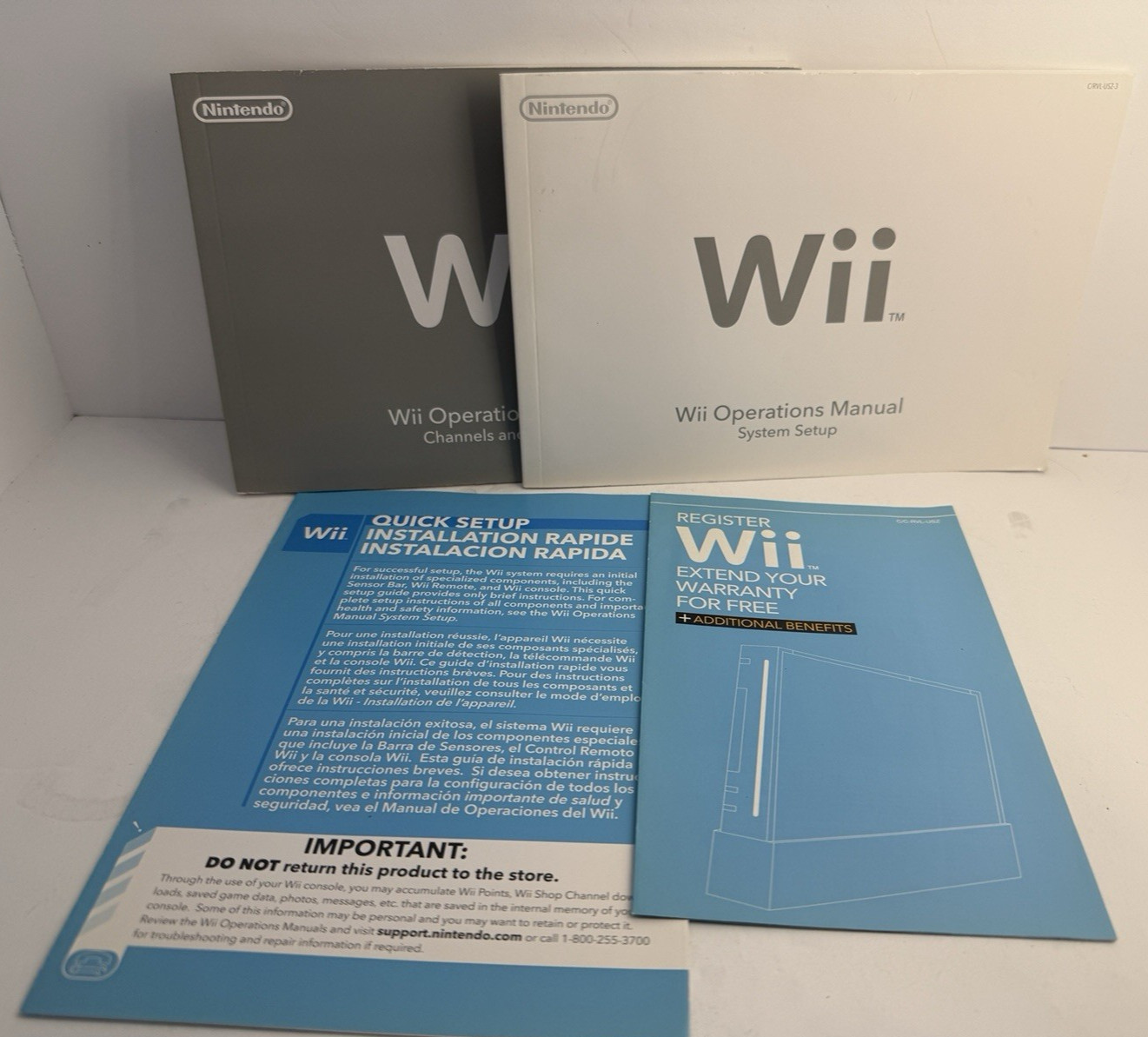 Nintendo Wii Operations Manual Set – Silver and White