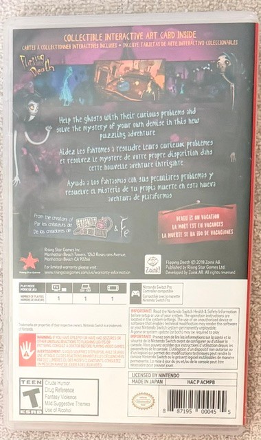 FLIPPING DEATH FOR THE SWITCH – COMPLETE W/CARD!! – GREAT CONDITION!!