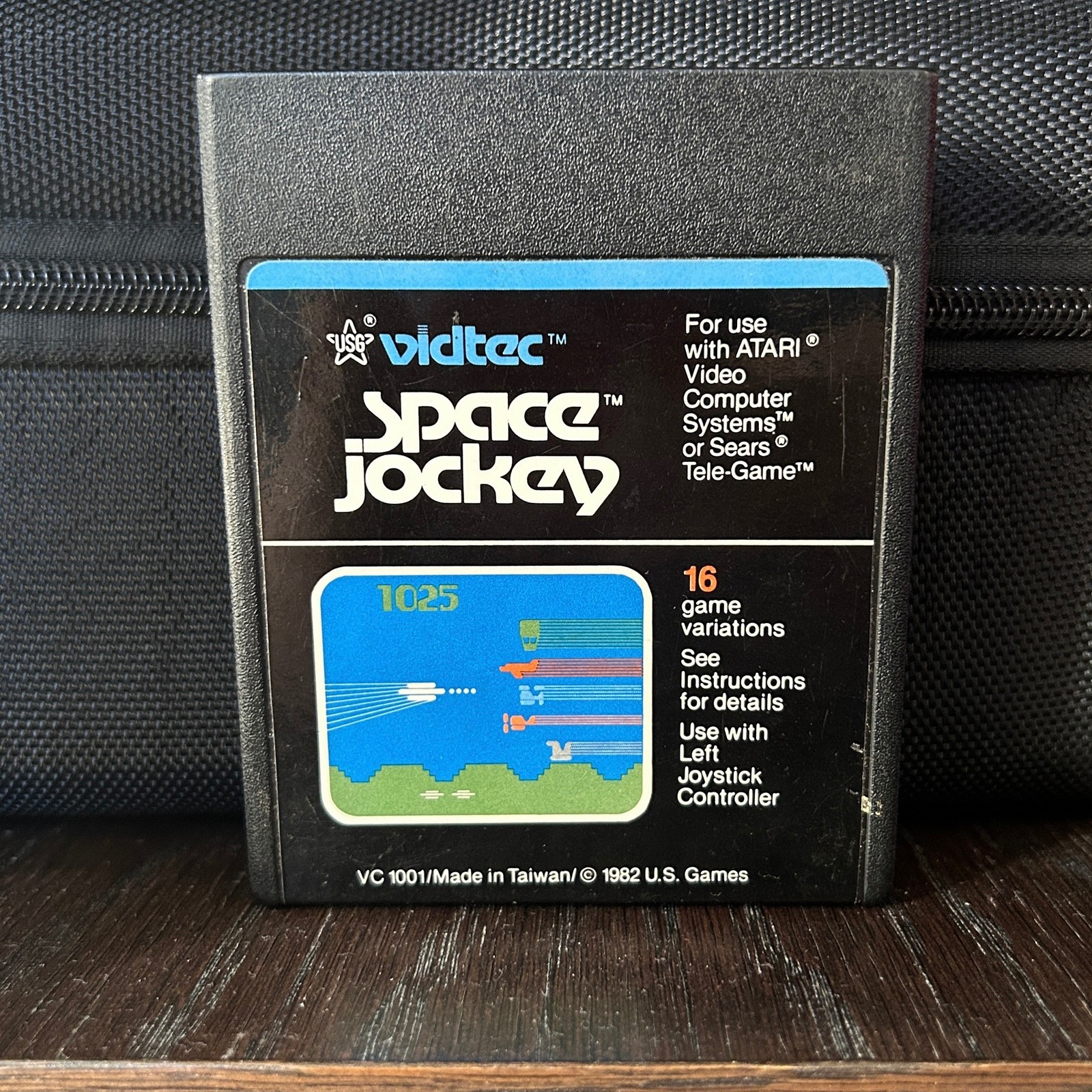 1982 Space Jockey Atari 2600 Video Game Cartridge by Vidtec + U.S. Games TESTED