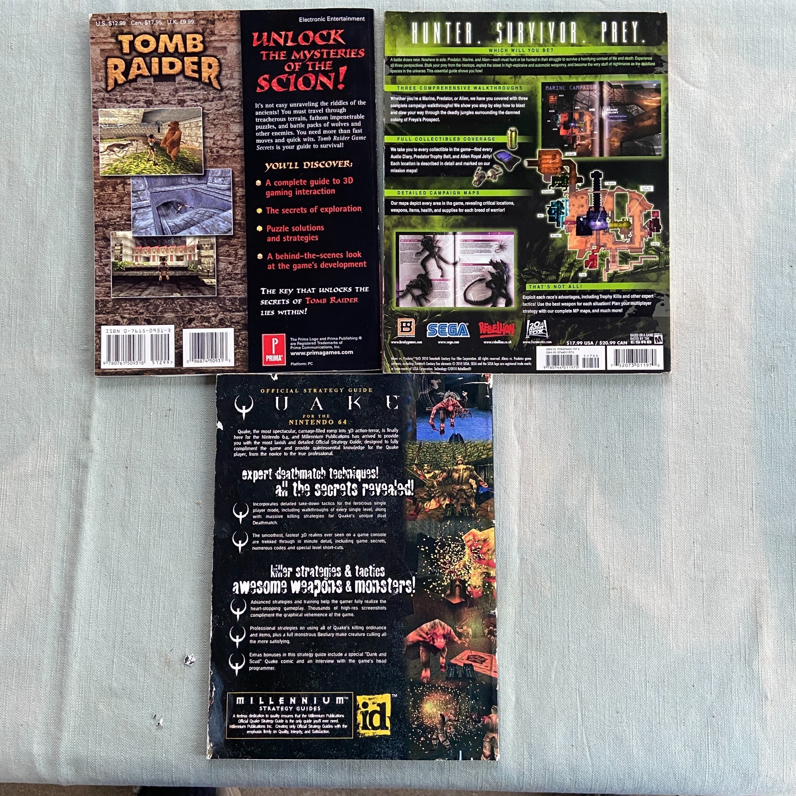 Magazine Strategy Guide Lot Tomb Raider Quake Aliens Predator Prima BradyGames M