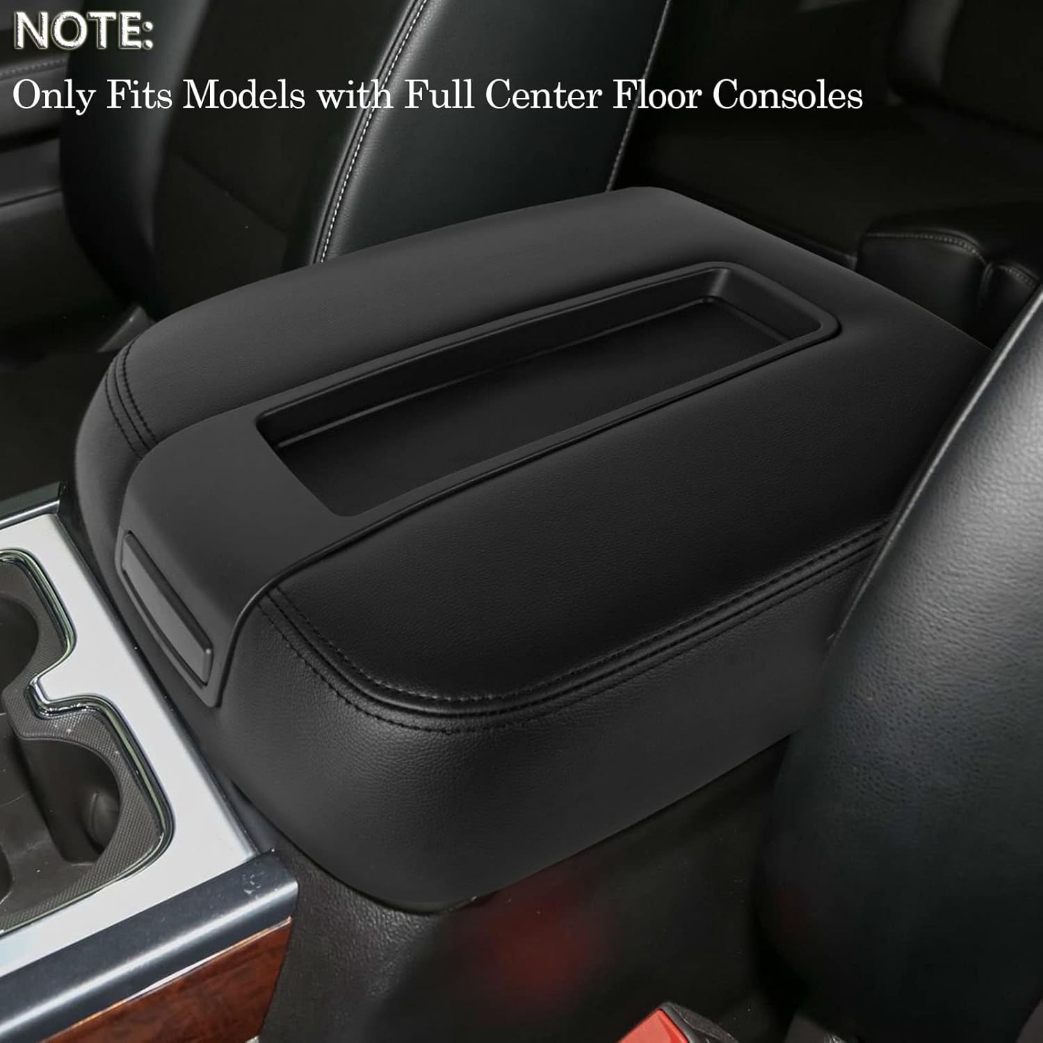 Black Center Console Lid Armrest Cover Replacement 2007-2014 Chevy, GMC, Trucks