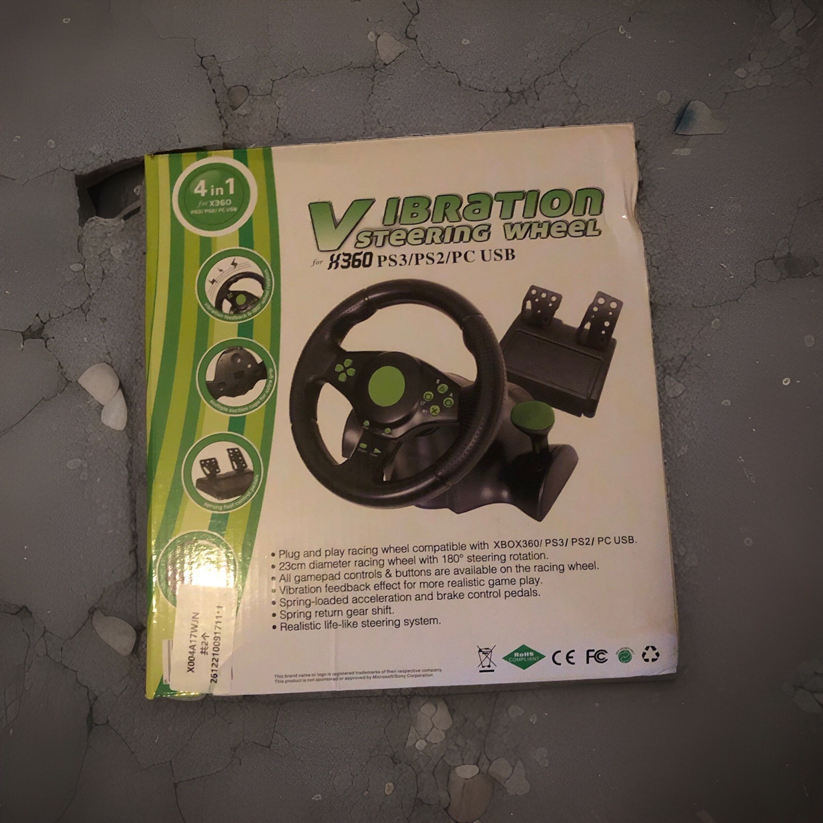 Vibration Steering Wheel for Racing Games PS2/PS3/PC USB, Gamers – New Open Box