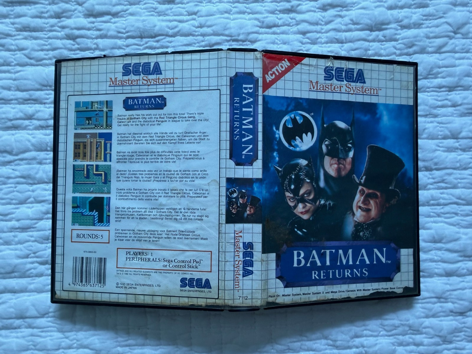 Master System BATMAN RETURNS Boxed & Complete Sega PAL REGION FREE Works in US