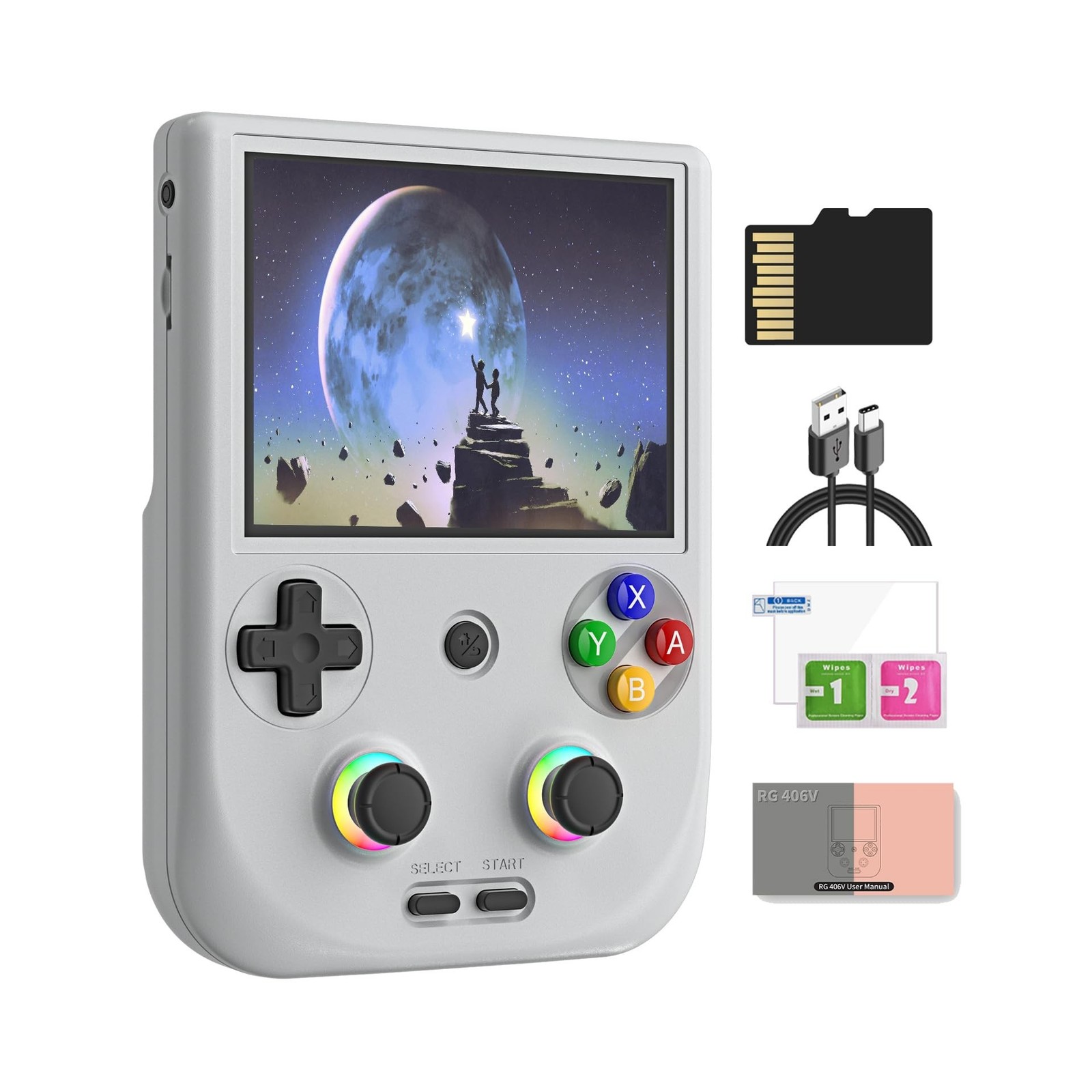 RG406V Android 13 Handheld Game Console 4″ HD IPS 8GB RAM 128GB Storage RGB L…