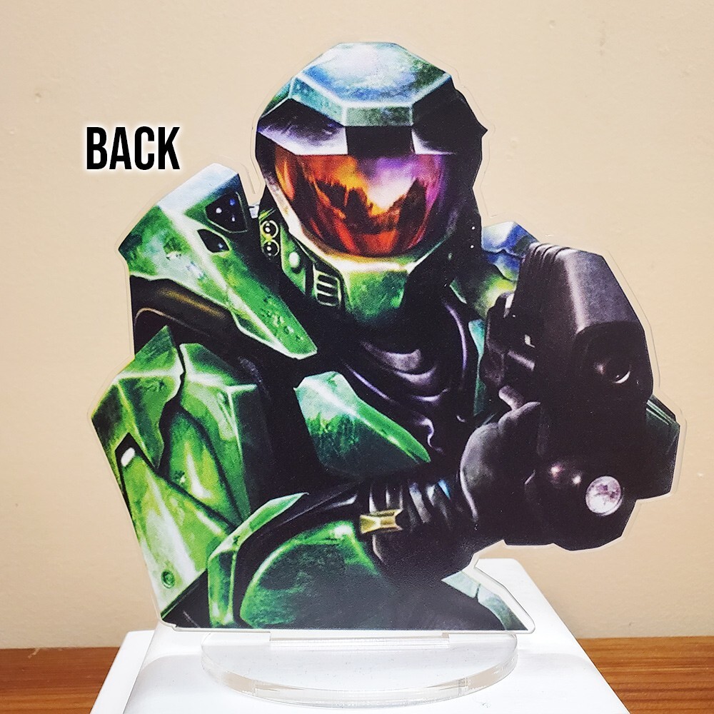 Master Chief acrylic standee 6×6 inches Halo display game room gift xbox retro