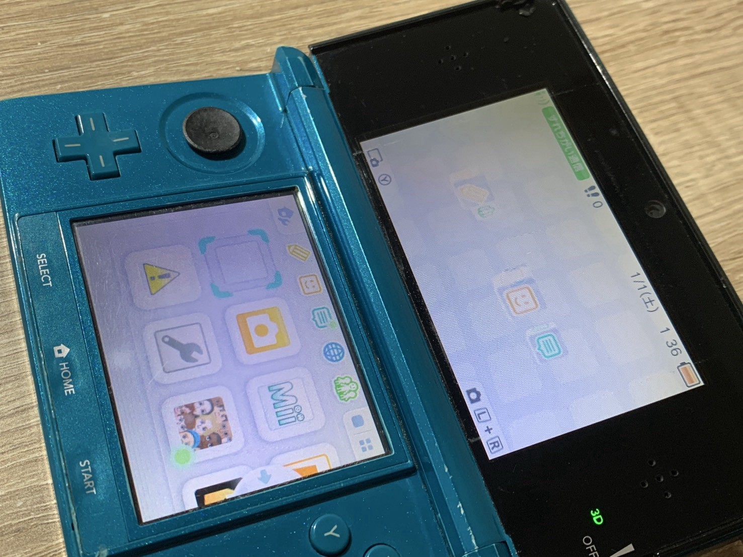 0689 Nintendo 3DS Aqua Blue Normal TESTED 290g