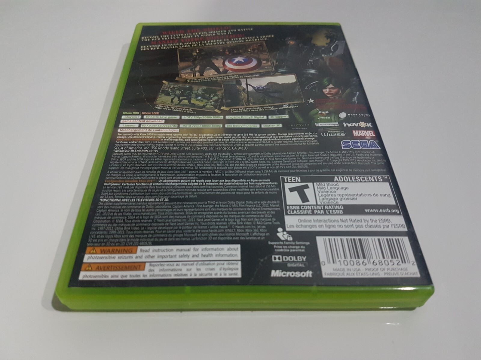 Captain America: Super Soldier [Xbox 360] [2011] [No Manual!]