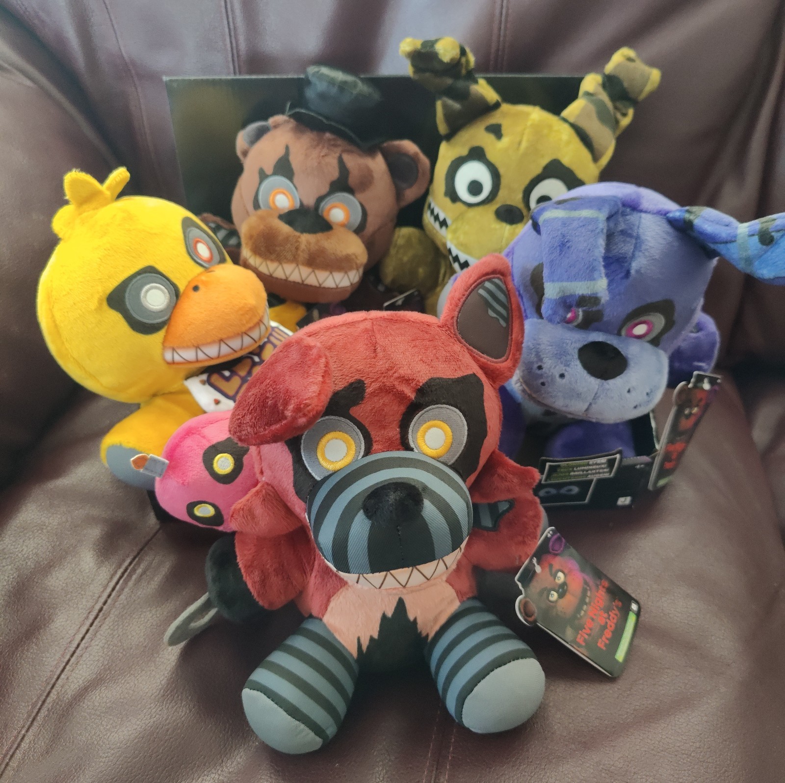 Complete Set Five Nights at Freddy’s 4 Jazwares Nightmare Plush Glow Eyes FNAF
