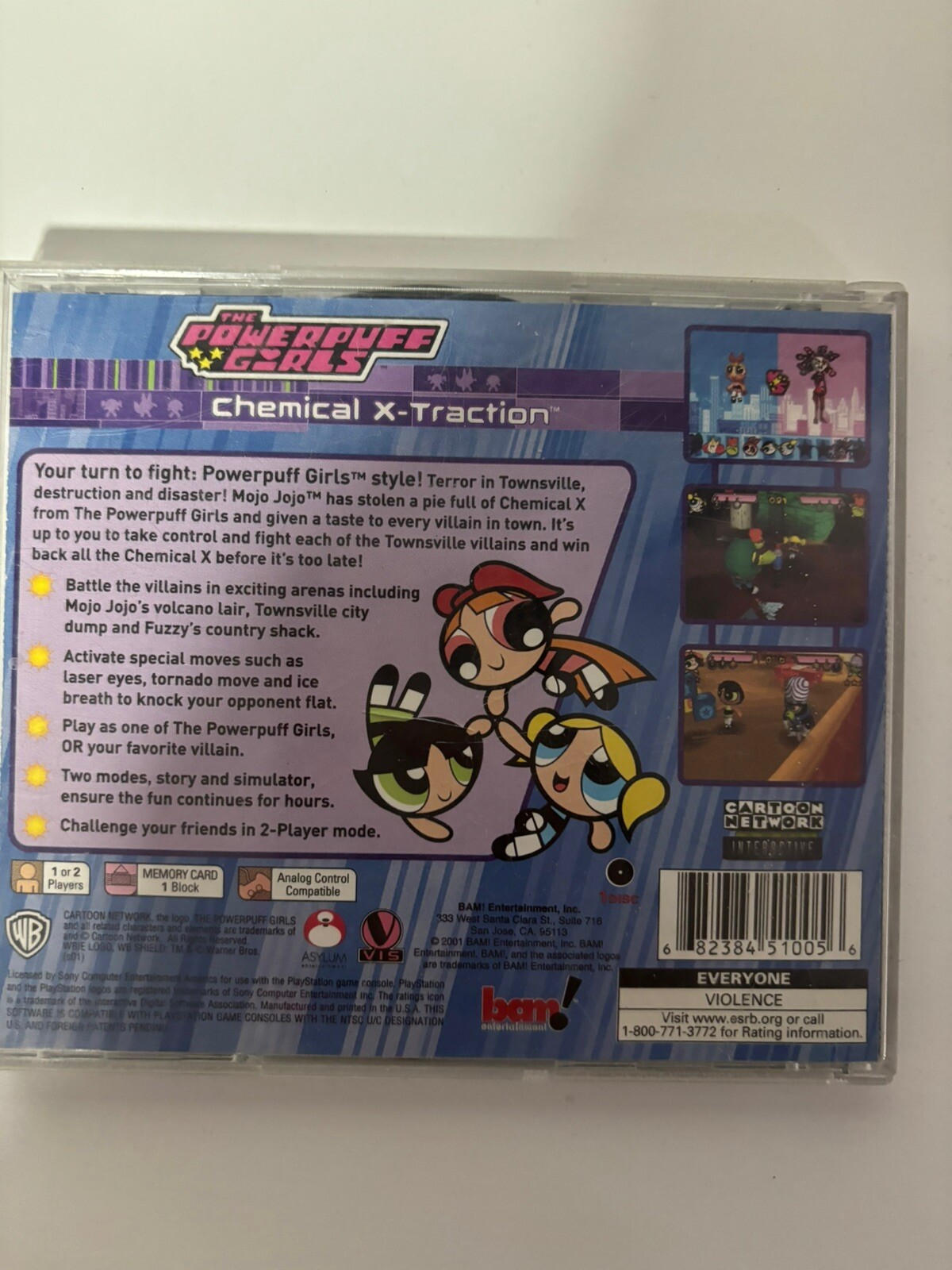 The Powerpuff Girls Chemical X-Traction Playstation 1 Tested PS1 Black Label