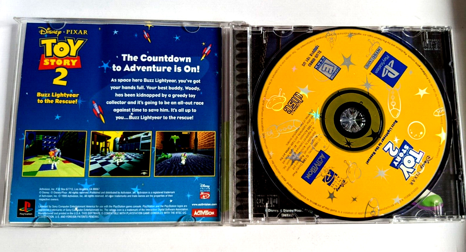 Toy Story 2: Buzz Lightyear to the Rescue (PlayStation 1, 1999) Complete, Tested