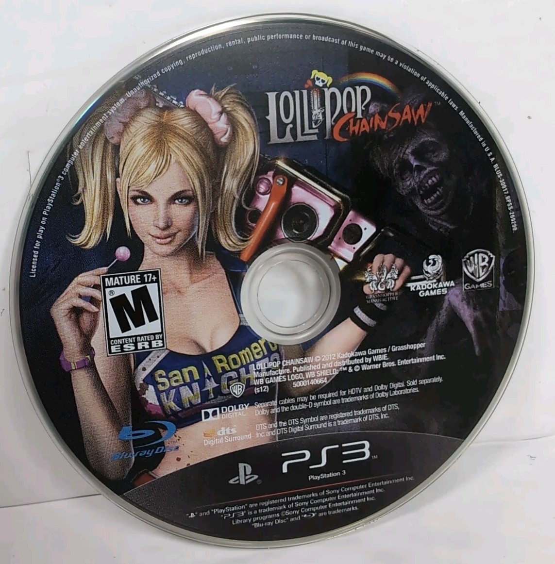 Lollipop Chainsaw (Sony PlayStation 3, PS3, 2012) Tested!!