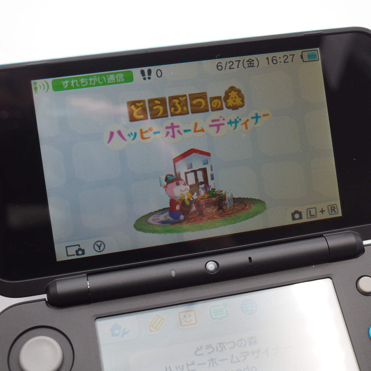 Nintendo new 2DS LL Handheld Console only Black×Turquoise JAN-001 Tested NTSC-J