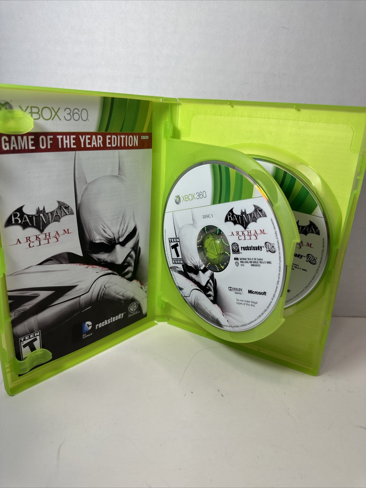 Batman: Arkham City Game of the Year Edition (Microsoft Xbox 360, 2012) No Book