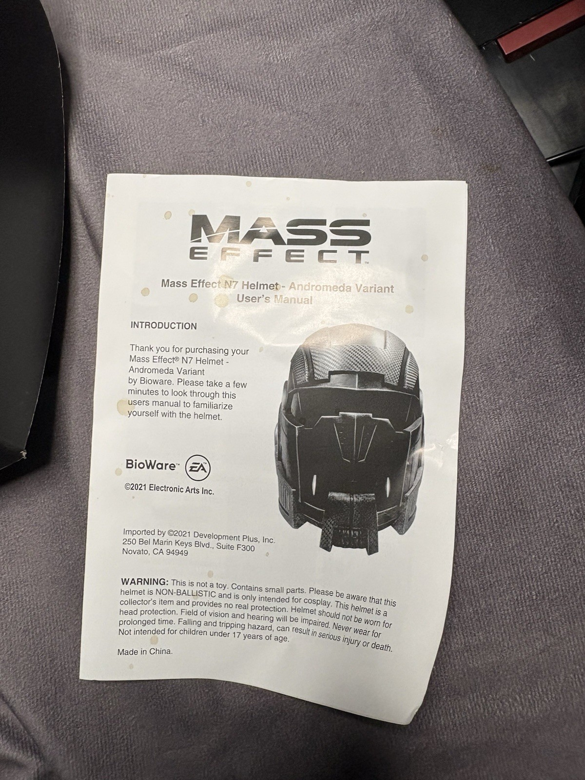 Mass Effect N7 Helmet Andromeda Variant 1:1 Scale Wearable Helmet LED Light VG+