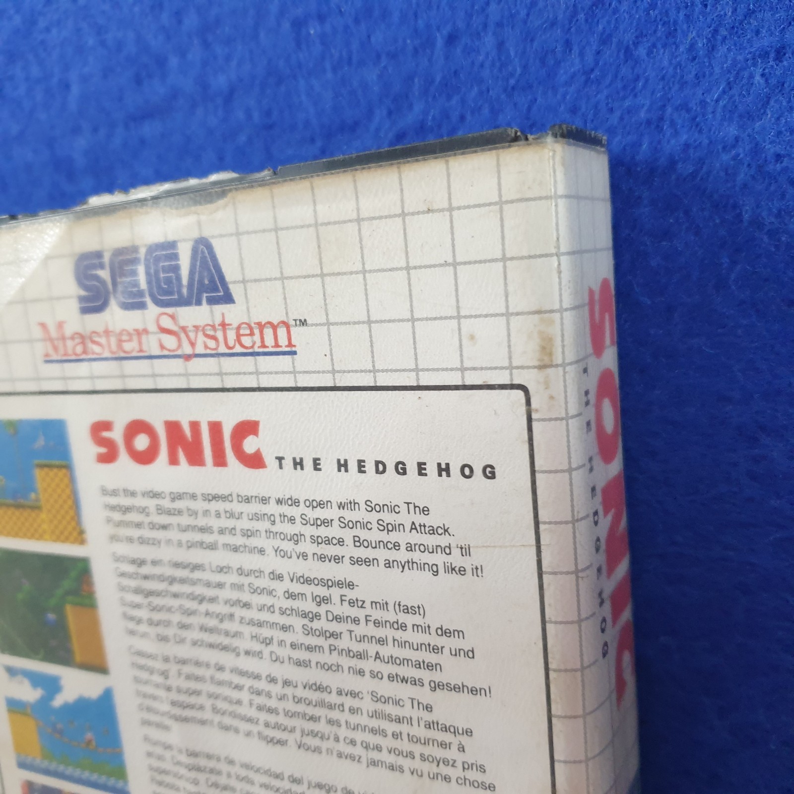 Master System SONIC THE HEDGEHOG *y Boxed & Manual PAL REGION FREE (Works in US)