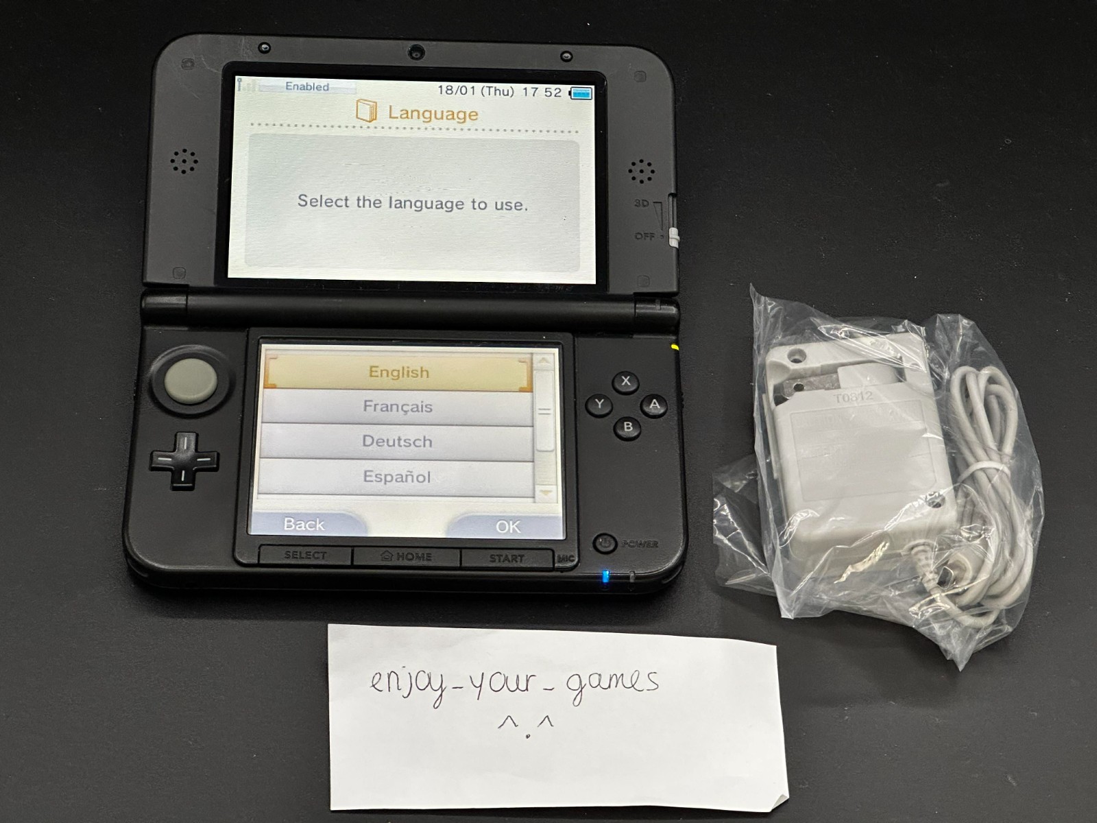 Nintendo 3DS XL LL Blue/Black | English | Charger | US Seller – SHIP IN 1-DAY