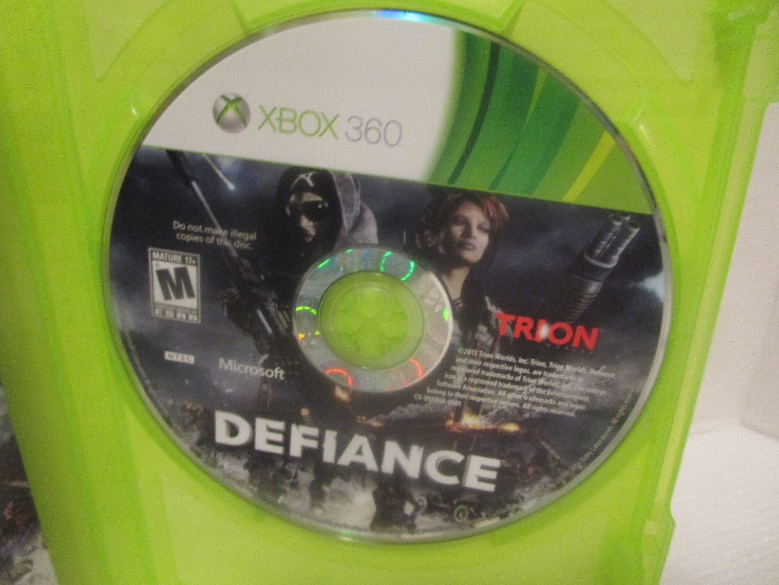 Defiance (Xbox 360) Rated M Complete with Manual by TRION Video Game