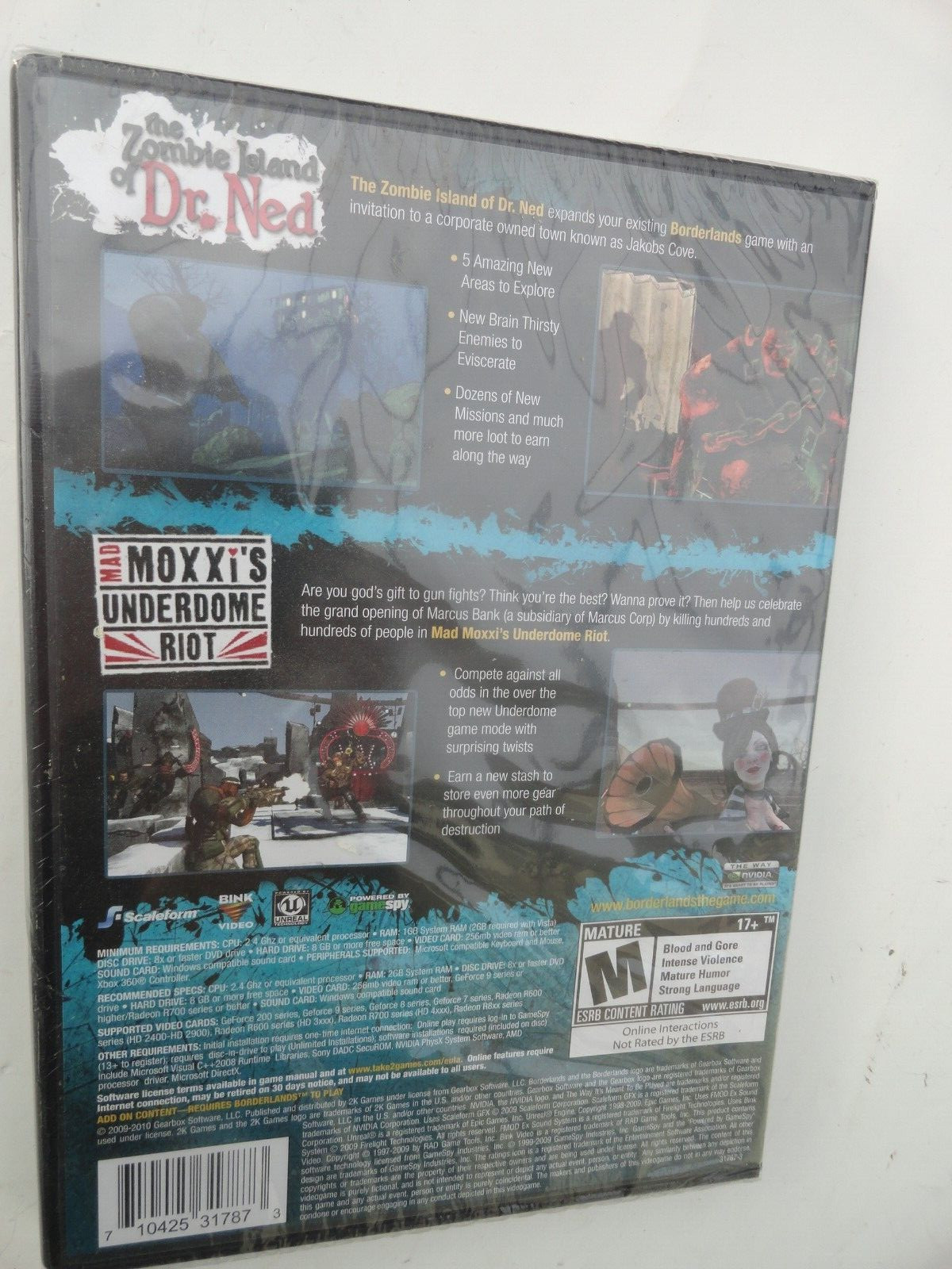 Borderlands Double Game Add-On Pack Zombie Island of Dr Ned & Mad Moxxi’s PC DVD