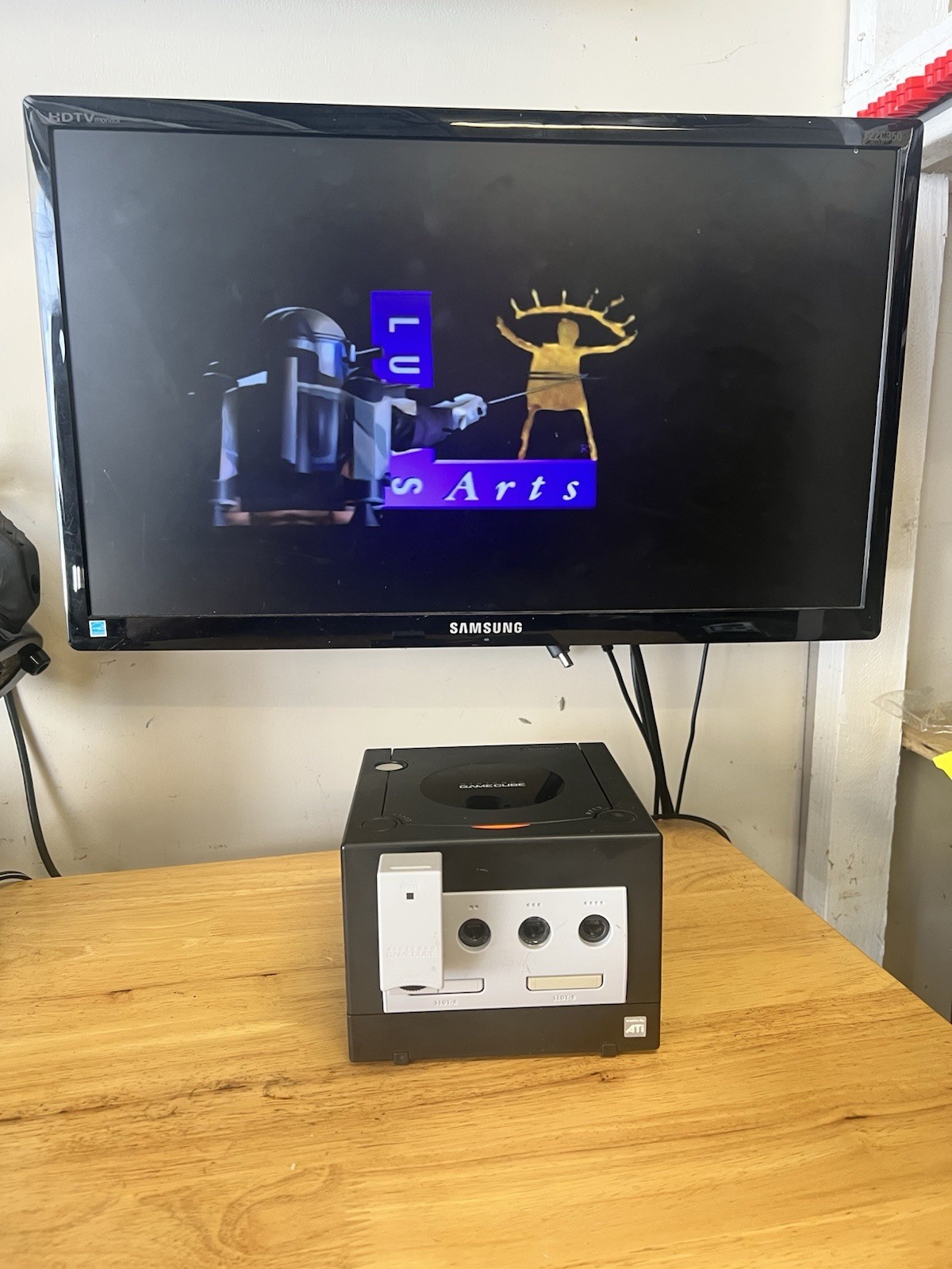Nintendo GameCube DOL-001 Black Bundle W/ Cords + NEW Controller + AC Adaptor
