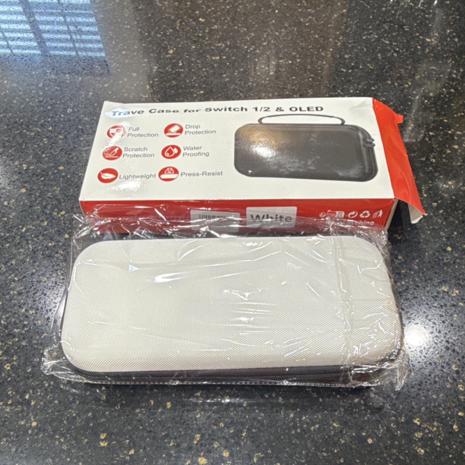 Hard Shell Carry Case for Nintendo Switch & Switch OLED, White, Waterproof