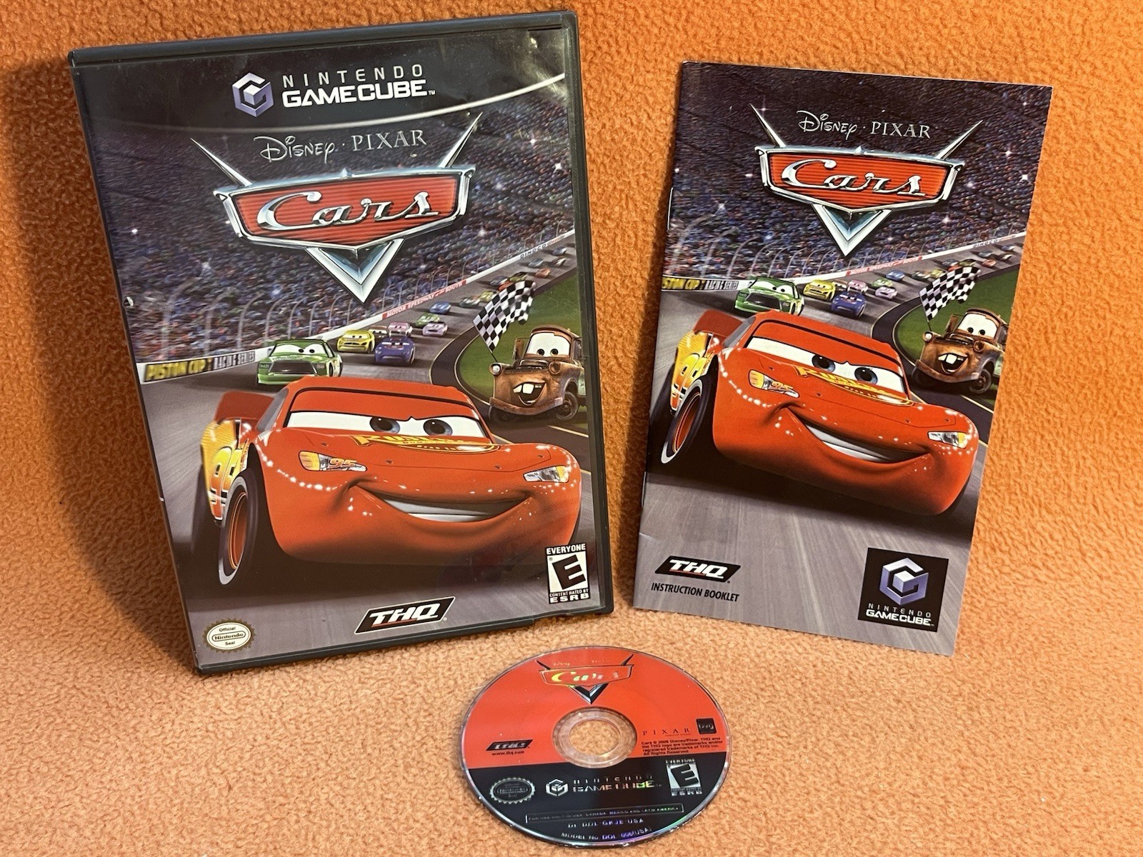 Disney Pixar Cars Nintendo GameCube Black Label Tested Complete OEM Case!