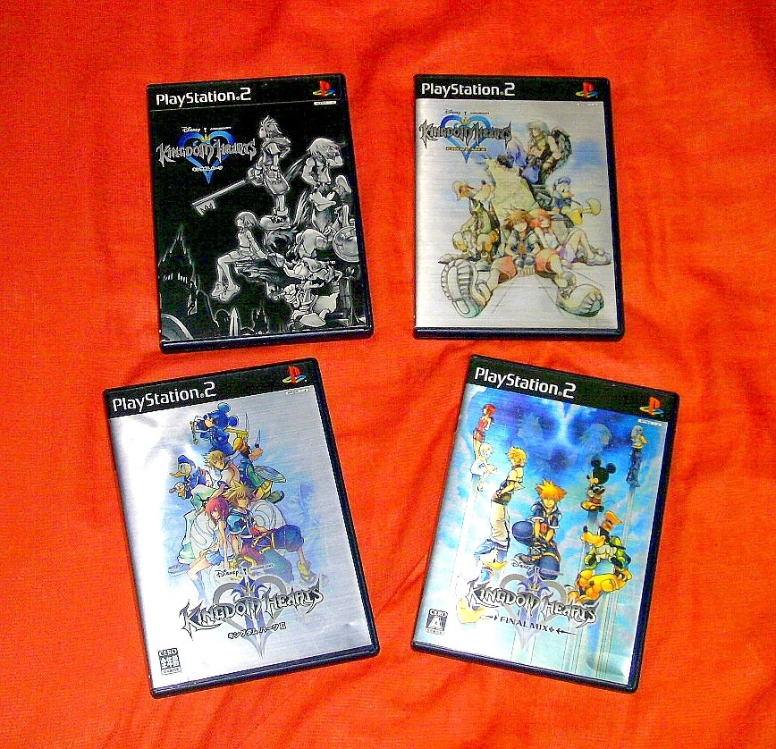 Lot 4 Kingdom Hearts & II & Final Mix & Final Mix + set PS2 Japanese Version