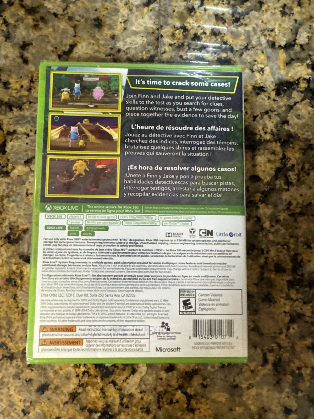 Adventure Time: Finn & Jake Investigations (Microsoft Xbox 360, 2015) New/Sealed