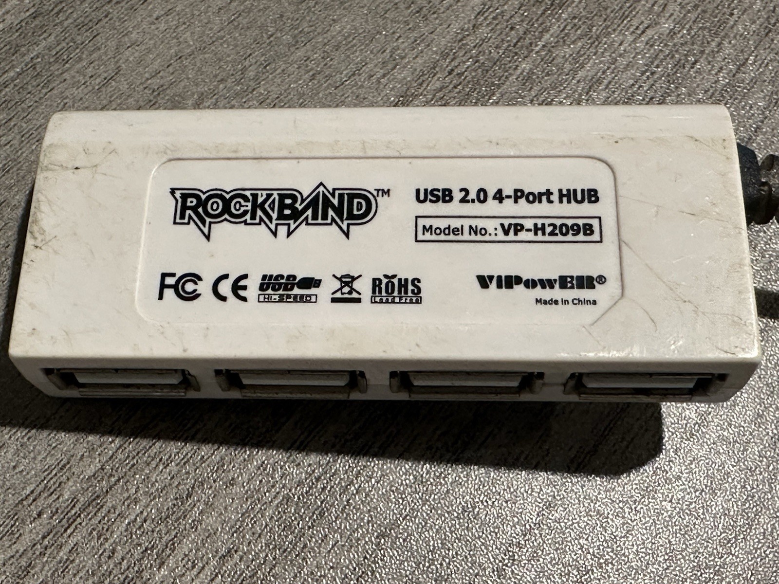 Rock Band USB 2.0 4 Port Hub Adapter Dongle VP-H209B Wii PS3 PS2