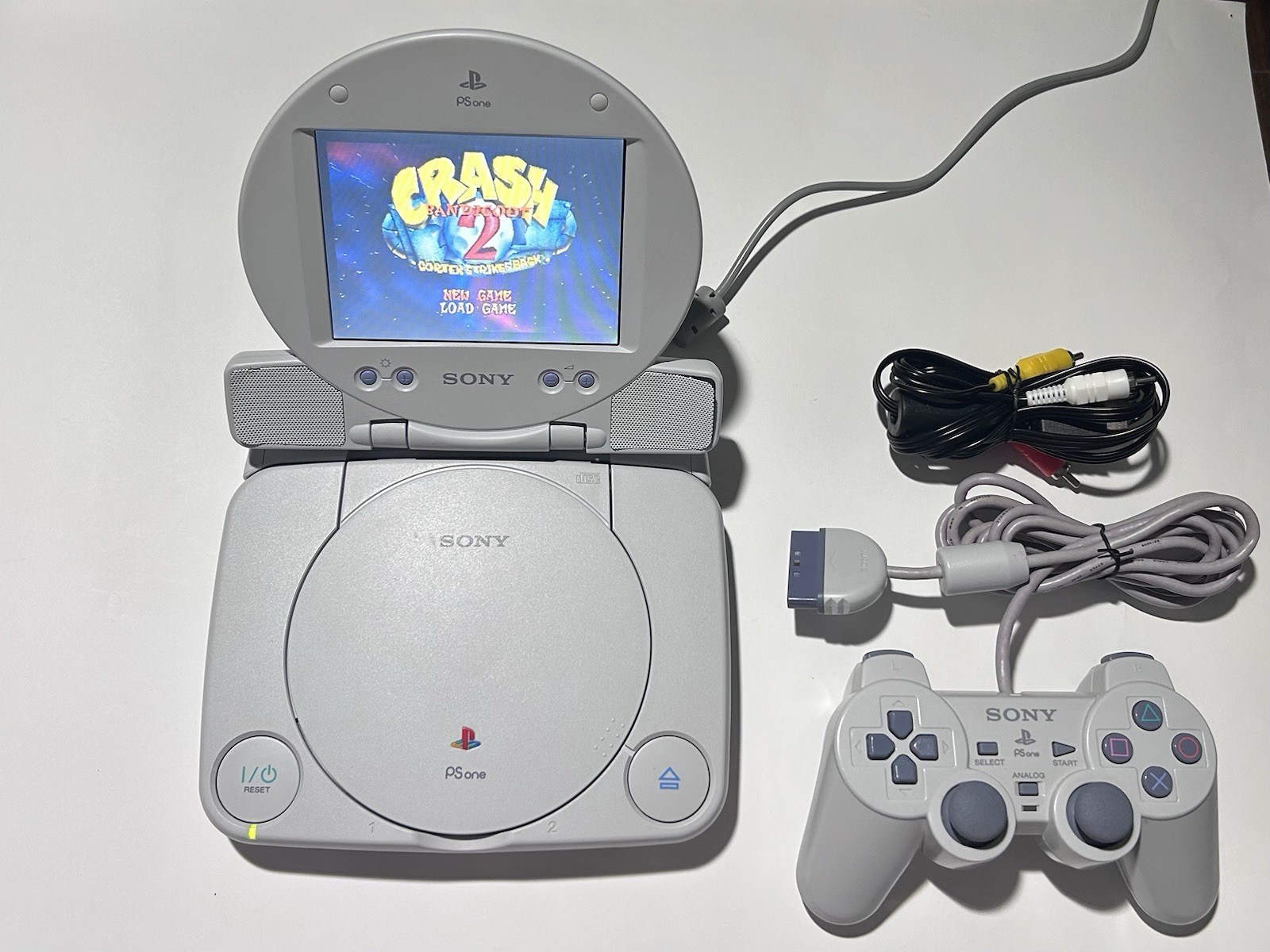 Sony PSone Console Bundle w/ LCD Screen Fully Tested! (Please Read Description)