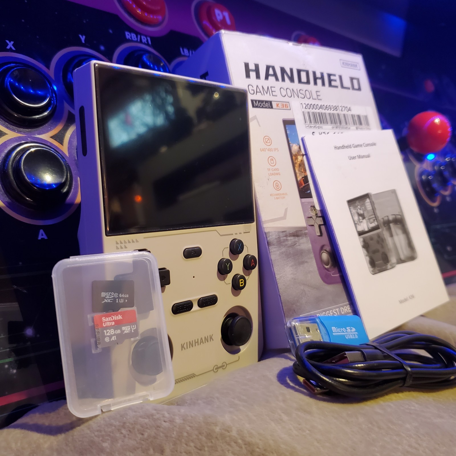 KINHANK K36 Retro Handheld Video Games Console. NEW 2026. UPGRADED. ARK OS 128G