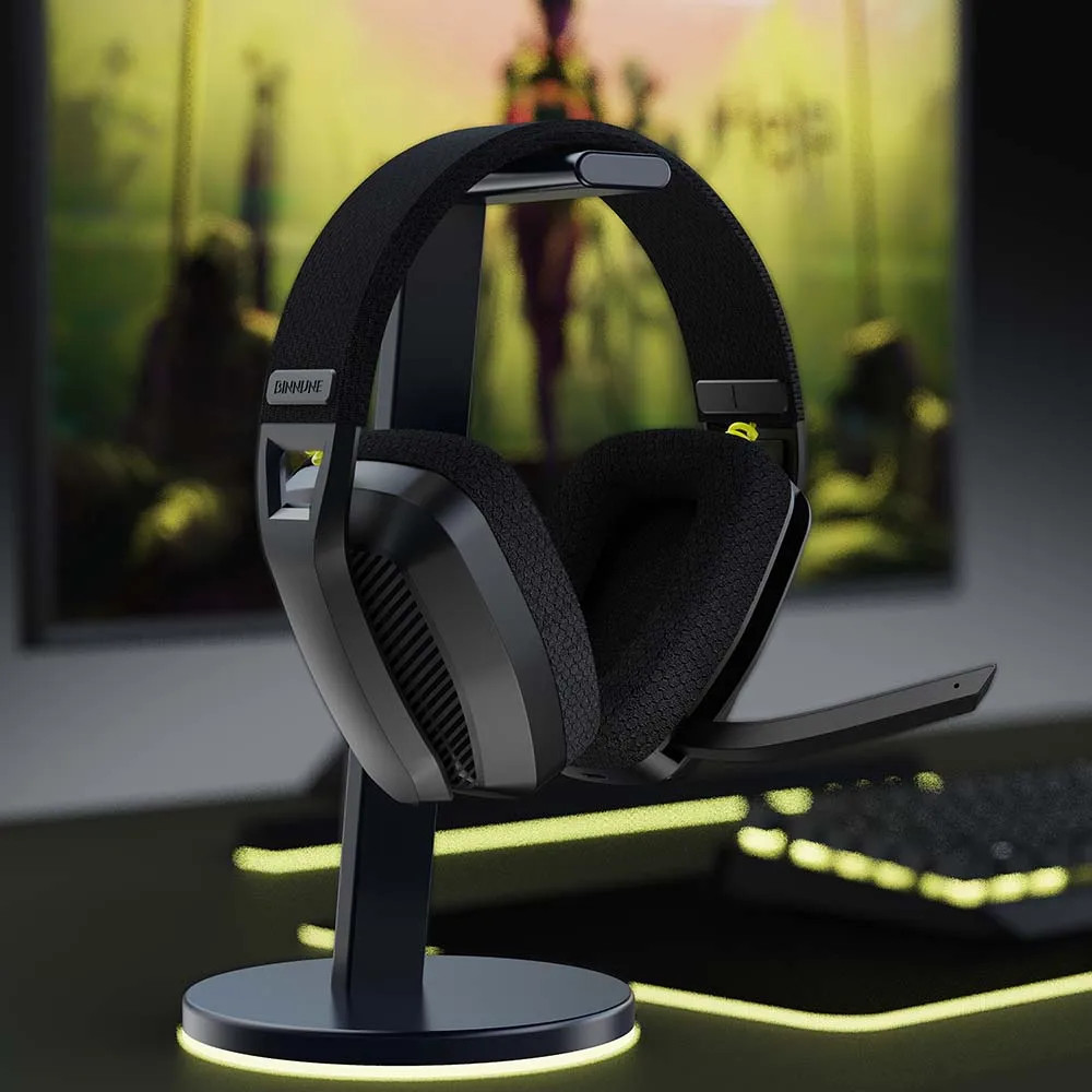 BINNUNE BW06 Wireless Gaming Headset 2.4GHz + Bluetooth PS5 PS4 PC Mac 48hr