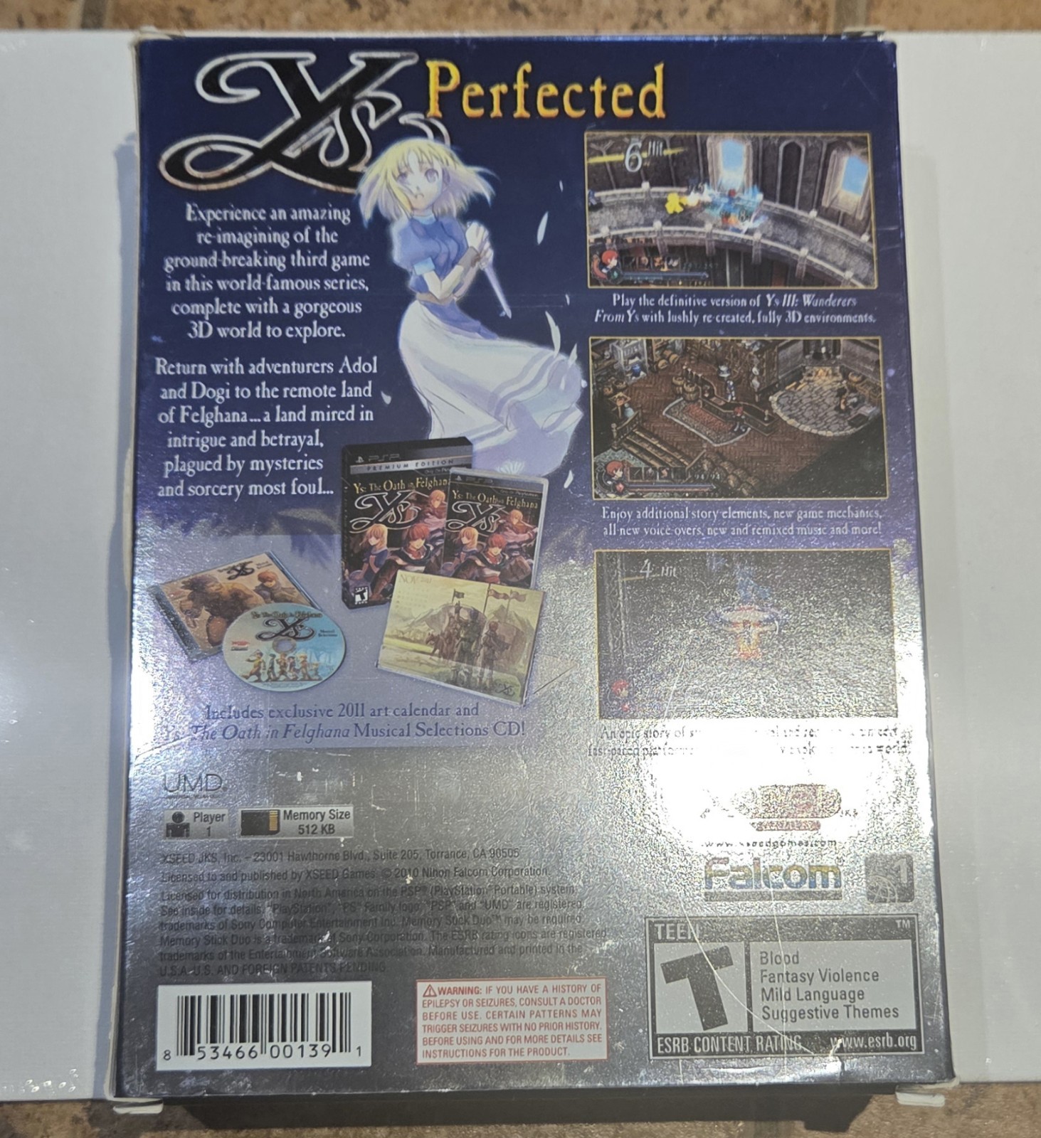 XSEED Games Ys: The Oath in Felghana Premium Edition Sony PSP T NTSC-U/C