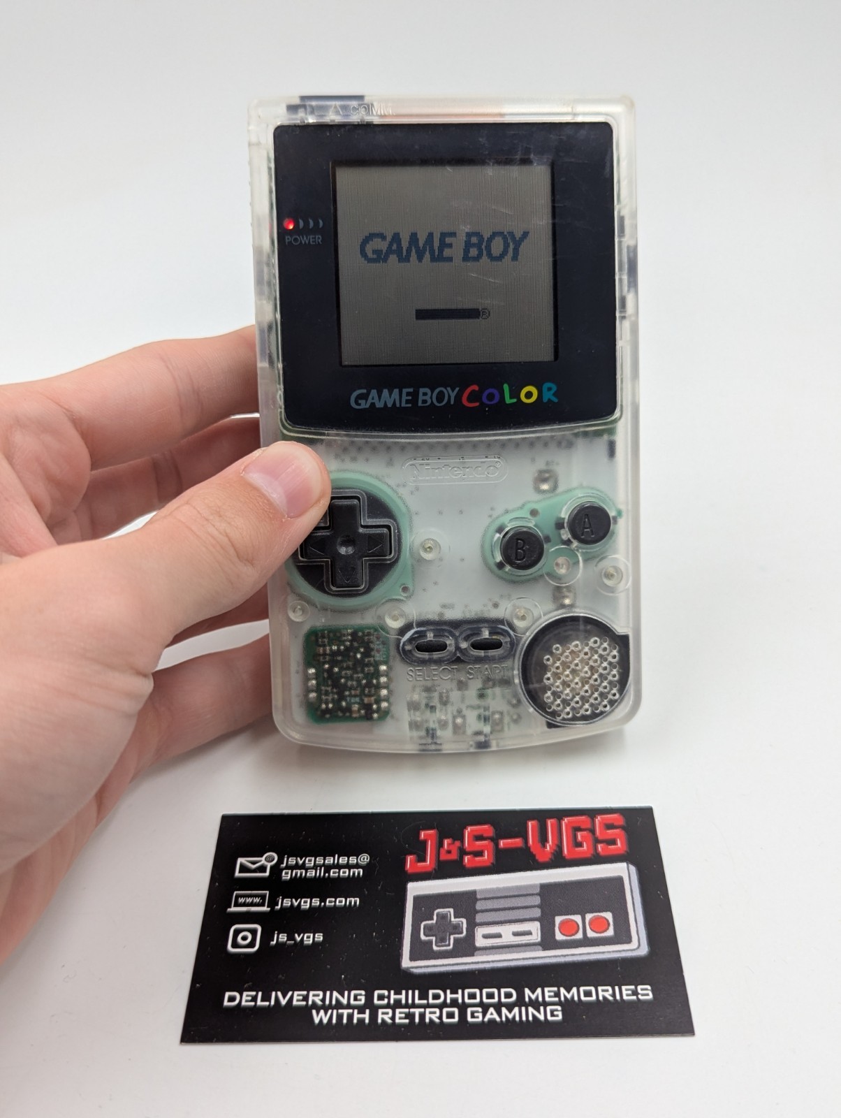 Nintendo Game Boy Color Clear – Tested Working – Handheld Console Only