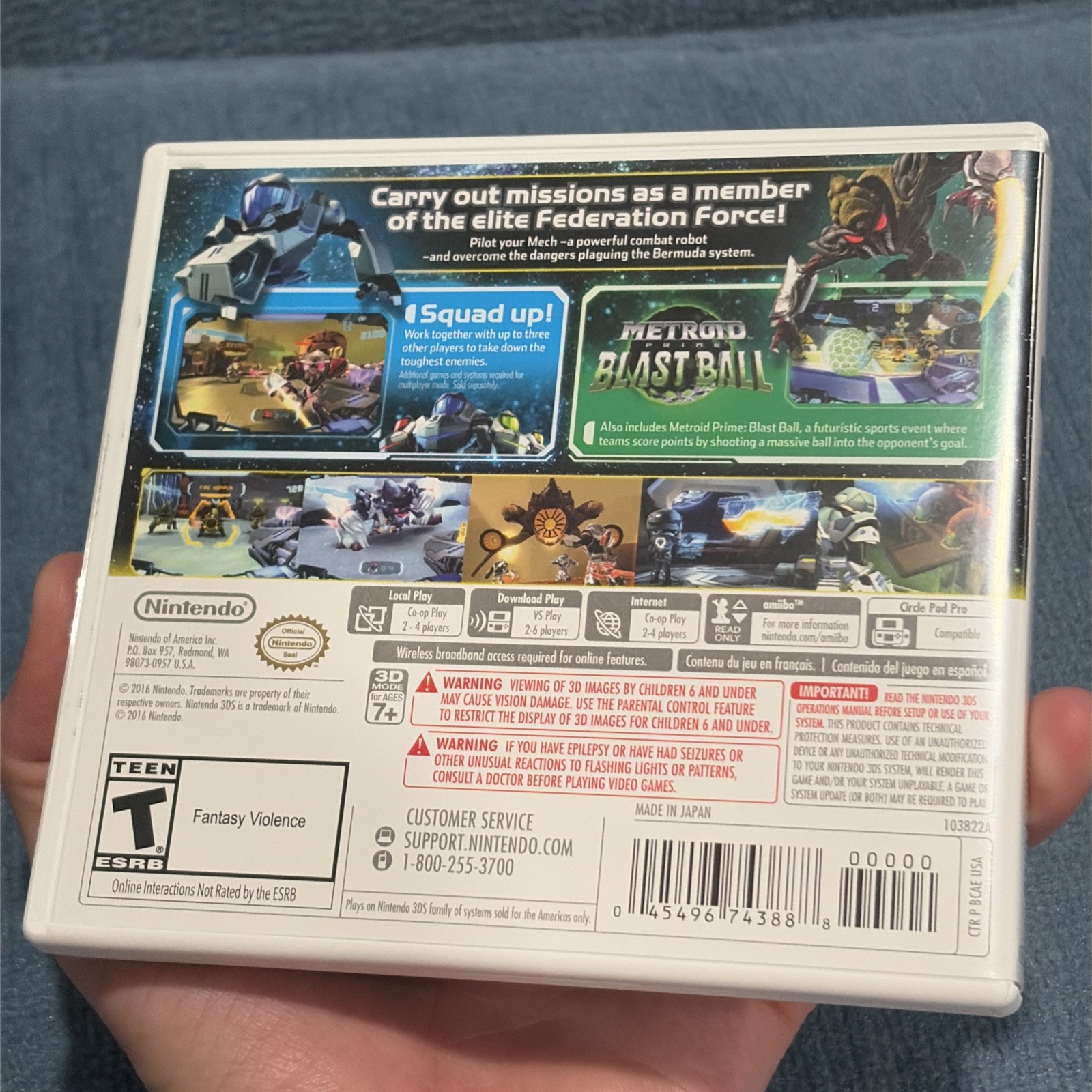 Metroid Prime: Federation Force (Nintendo 3DS, 2016) CIB Tested CLEAN