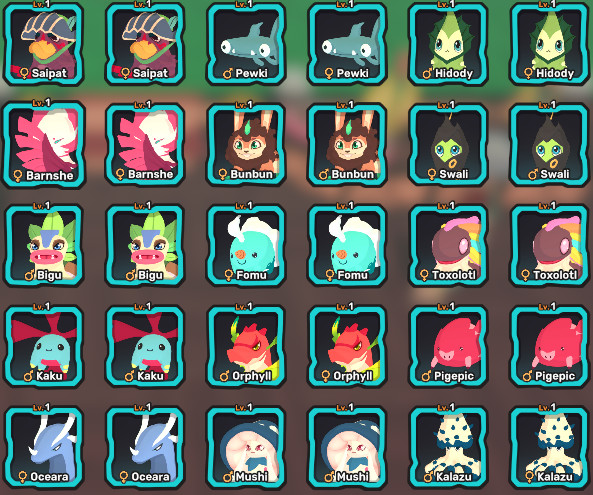 Temtem – All Perfect 7/7SVs with All Egg Moves – Choose the trait you want
