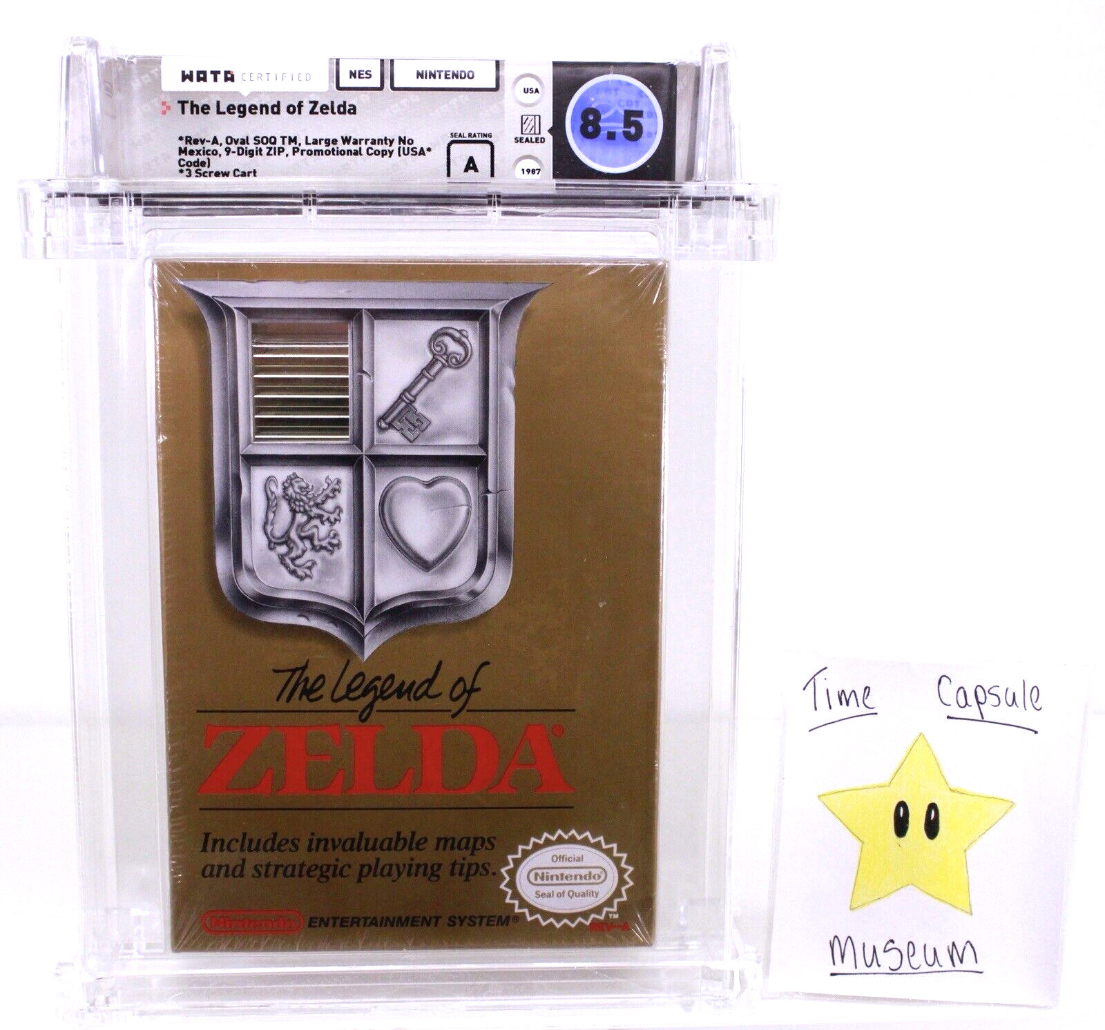 The Legend of Zelda New Nintendo NES 1987 Sealed WATA 8.5 A H-Seam Oval Seal