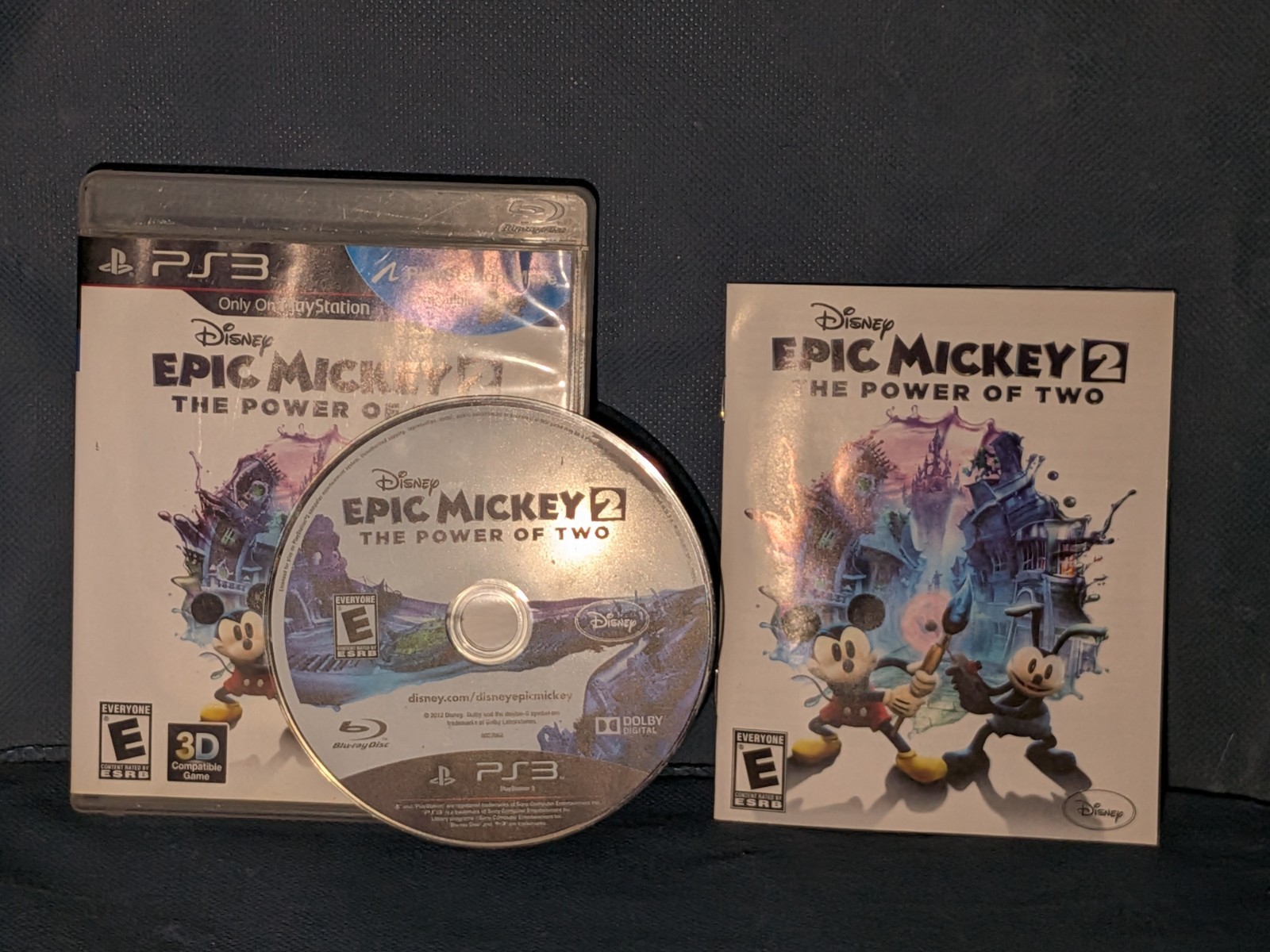 Epic Mickey 2: The Power of Two Sony PlayStation 3 Disk and Case