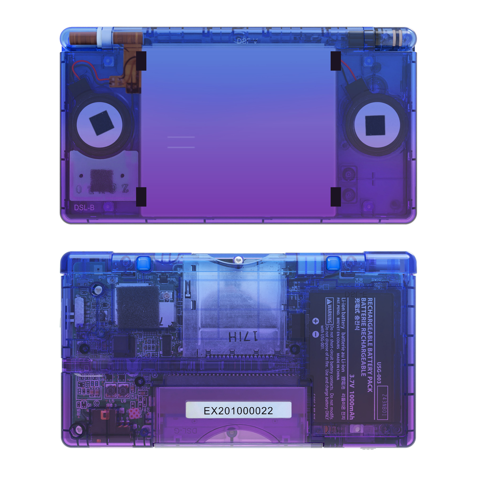NDSL Full Housing Shell Button for Nintendo DS Lite Gradient TranslucentBluebell
