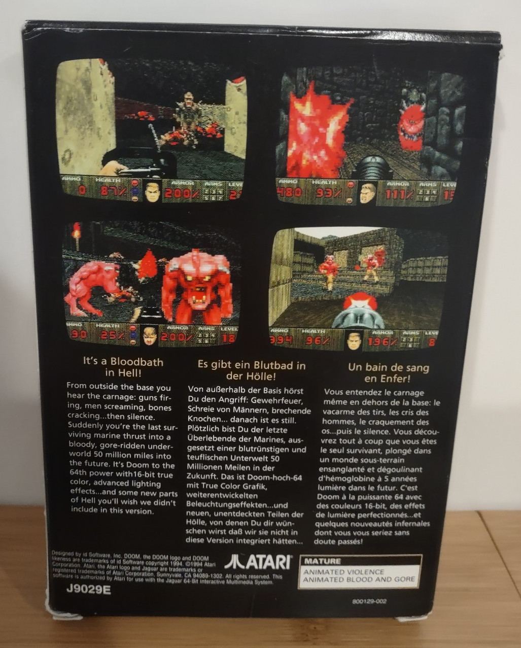 Doom (Atari Jaguar 64-Bit, 1994) (includes game, box, and manual)