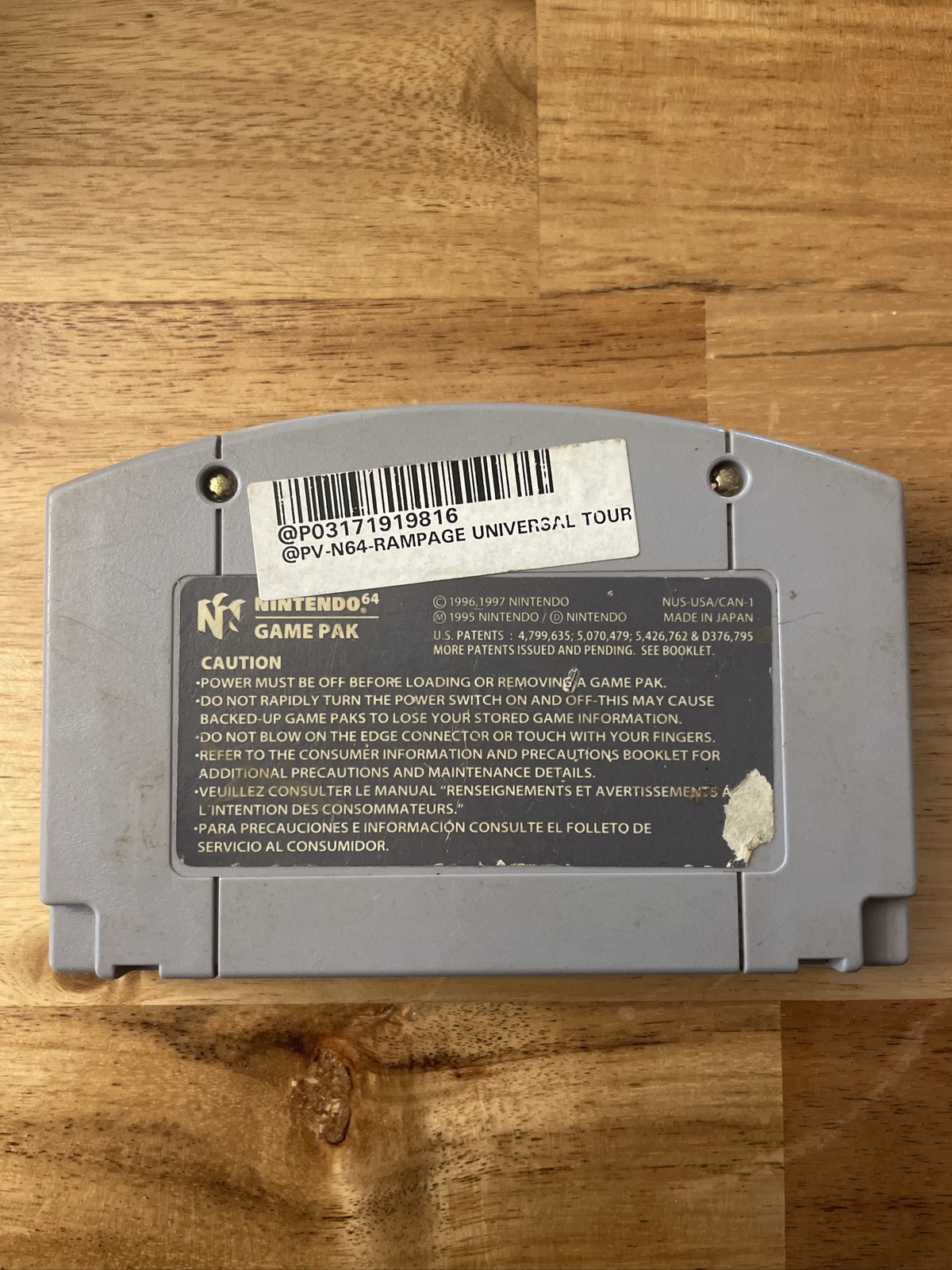 Rampage 2 Universal Tour Nintendo 64 N64 Game Cartridge Only Midway