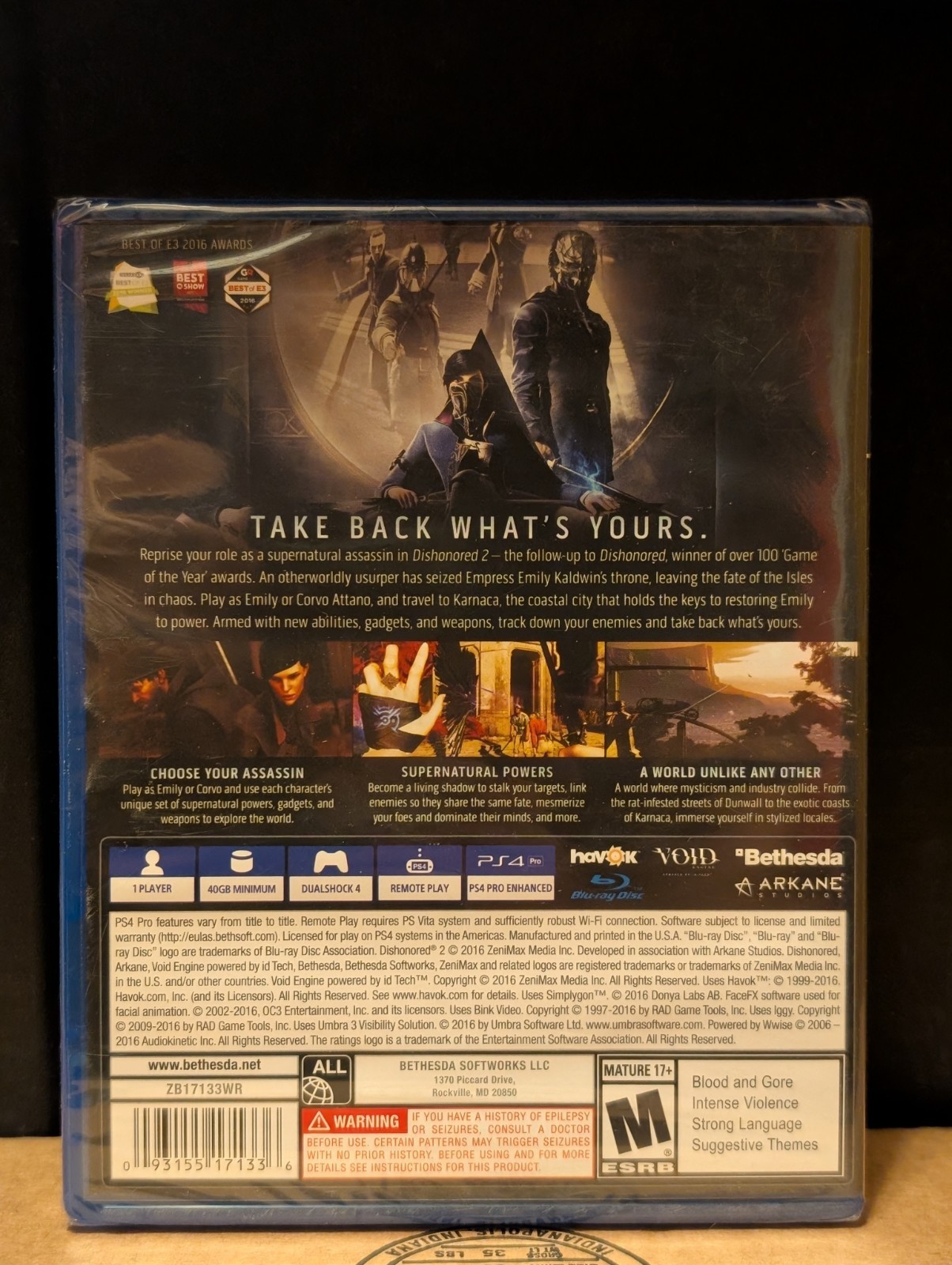 Dishonered 2 PS4 Brand New