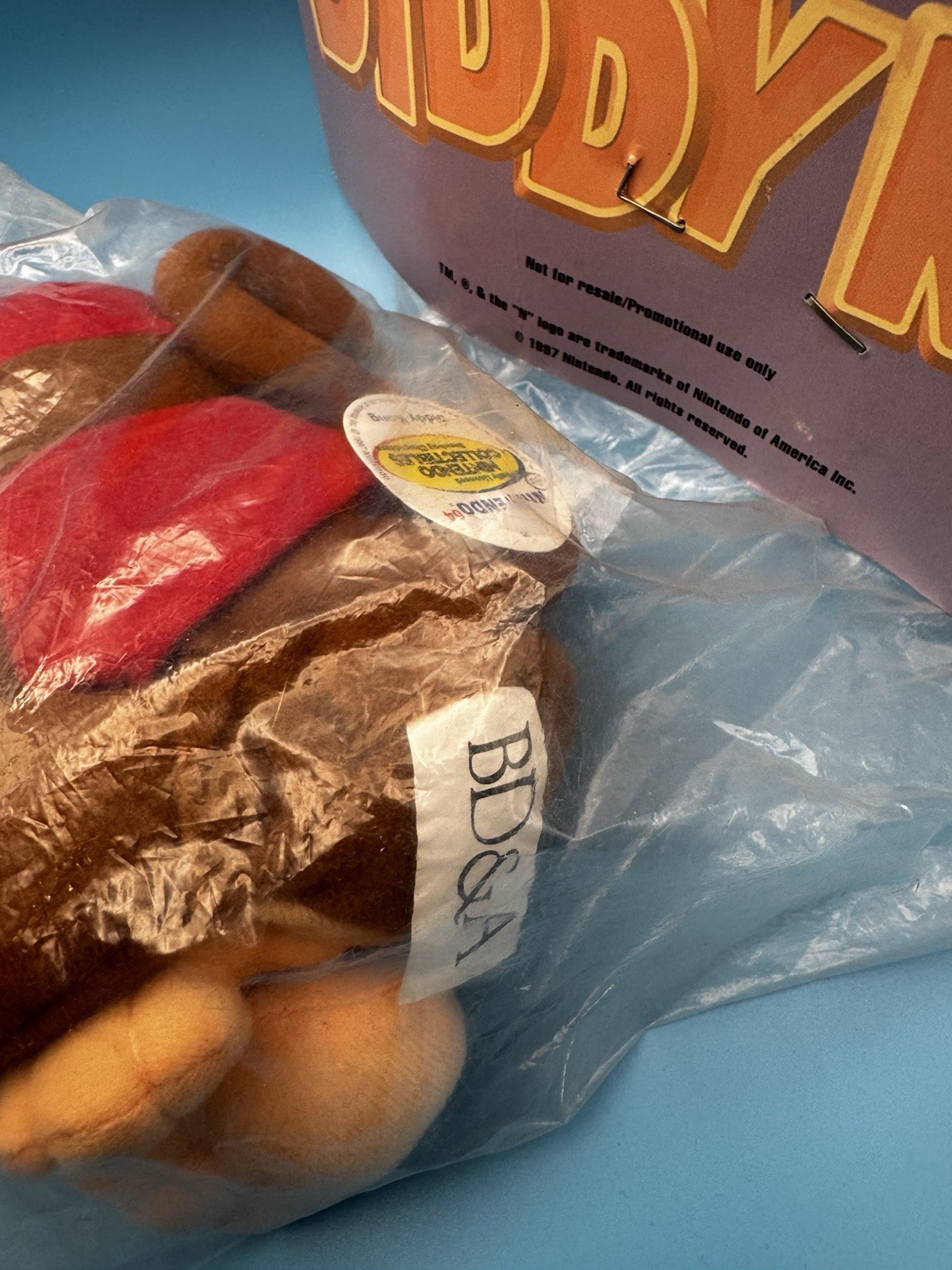 Nintendo Diddy Kong Bean Bag Plush Doll Diddy Kong Racing Promo NFR 1997 BD&A